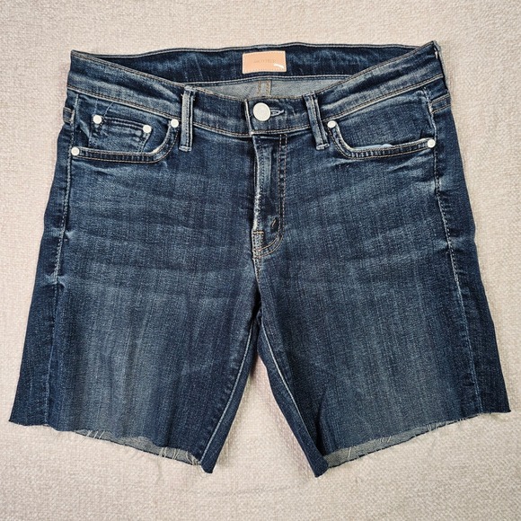 Mother Denim Medium Wash Raw Hem Cut Off Jean Shorts 6.5" inseam Size 26 - Picture 2 of 12